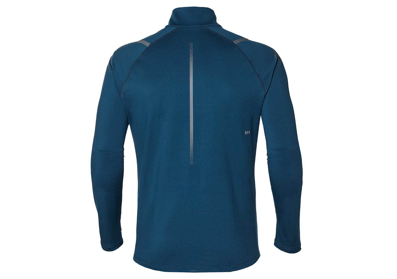 Asics Icon Winter LS 1/2 Zip беговая рубашка мужская синяя - 2