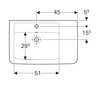 Geberit Renova Plan 122183000 Раковина, 75x48см, белый
