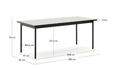 Уличный стол Maurina из зеленой оцинкованной стали с плиткой цвета экрю 182 x 91 см