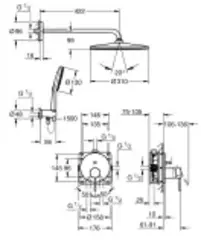 Душевая система GROHE Essence со смесителем для ванны, холодный рассвет матовый (25287GN0)