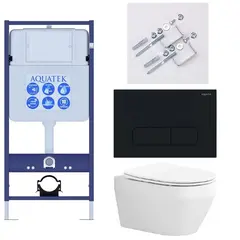 Aquatek Лея SET AQUATEK ЛЕЯ Т-017 4В1 Инсталляция с унитазом и клавишей фото