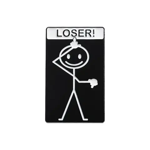 Значок металлический Стикмен Fuck Off Loser