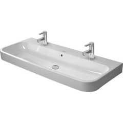 Duravit Happy D.2 2318120024 Раковина для мебели с перел., с 2 отв. под смес., вкл. заглушку для перелива, хром, 1200x505мм, цвет: Белый фото