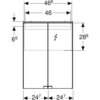 Geberit Option Basic 500.257.00.1 Зеркальный шкаф с подсветкой, две двери, 50x67.5x14см