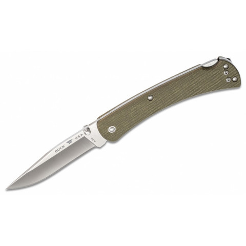 Складной нож BUCK 0110ODS4 110 Slim Pro Green Micarta S30V, зелёная рукоять