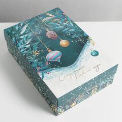 Коробка сборная одиночная Прямоугольник, Сказочного Нового года, 30*20*9 см
