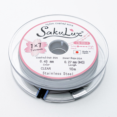 Ювелирный тросик SakuLux, цвет серебро, толщина 0,45 мм, цена за катушку 10 метров
