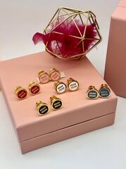 Серьги-пусеты MIUMIU круглые с эмалью
