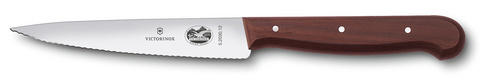 Нож Victorinox разделочный, лезвие 12 см волнистое, дерево