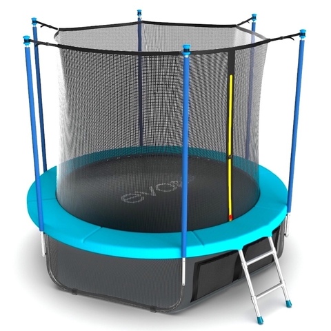EVO JUMP Internal 12ft (Wave). Батут с внутренней сеткой и лестницей, диаметр 12ft (морская волна) + нижняя сеть
