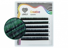 Ресницы двухтон.зеленые Lovely MINI MIX (С+ 0.07 7-11mm)