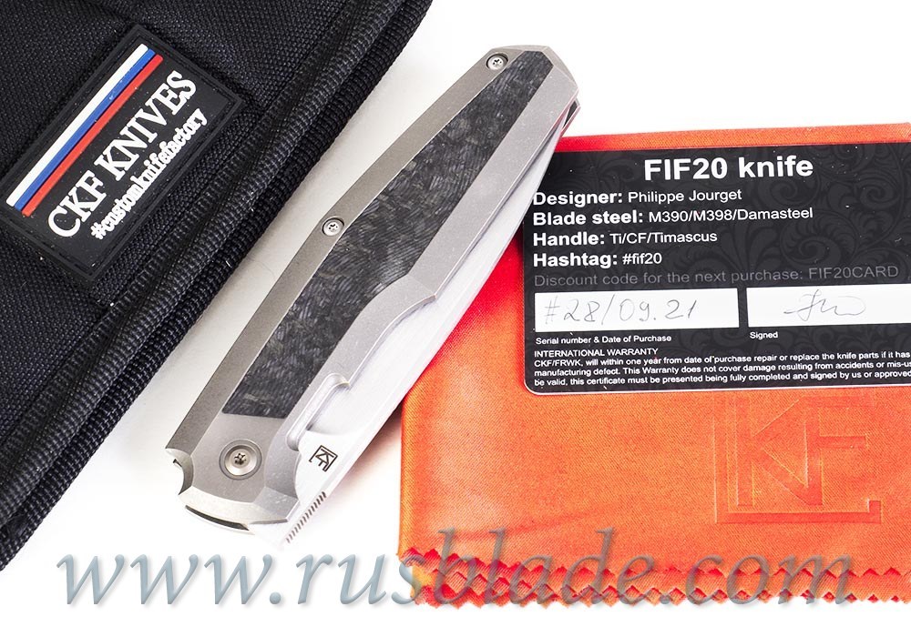 CKF/Philippe Jourget collab FIF20Ti CF (M390, Ti handle, cool CF insert)
