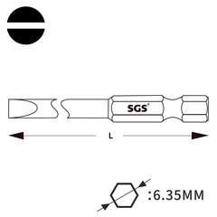 Бита шлицевая SL4,0x0,8 х75мм S2 1шт SGS 6375-SL4.0