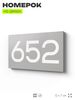 Номер на дверь 652, табличка на дверь для офиса, квартиры, кабинета, аудитории, склада, серая 120х70 мм, Айдентика Технолоджи