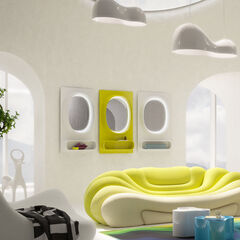 Зеркало настенное  KARE x Karim Rashid Aero LED Green 80x141 см