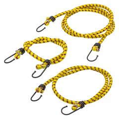 Набор резинок крепления багажа с металлическими крючками, 3 шт., 8мм х 0,6м; 0,9м; 1,2м (РемоКолор) 62-5-220