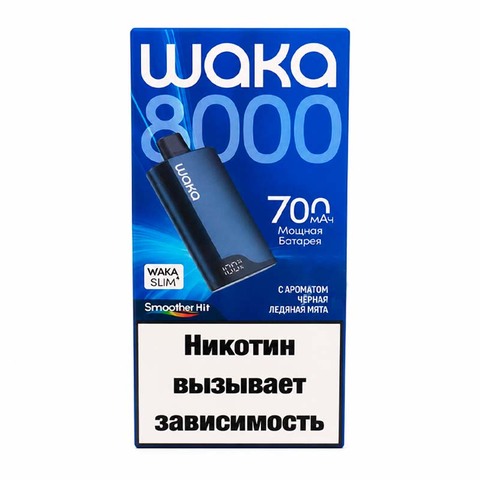 WAKA SLIM 8000 - Чёрная ледяная мята