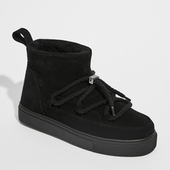 Замшевые полусапоги INUIKII Sneaker Classic Low Black на меху