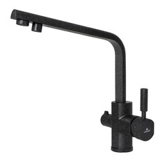 Смеситель KAISER Decor 40144-12 черный мрамор для кухни под фильтр (Black&White 308)