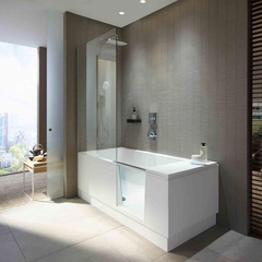 Duravit Shower + Bath 700403000000000 Ванна 1700х750хh2105 мм, с входной дверью и душевой шторкой, SX - левосторонняя, цвет: белый (без слива-перелива) фото
