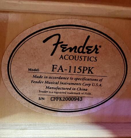 Fender FA-115 dread pack V2 NAT WN
