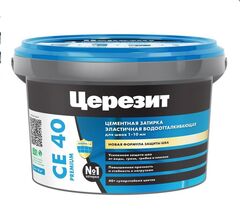 Затирка цементная Церезит CE 40 aquastatic серая, 2 кг