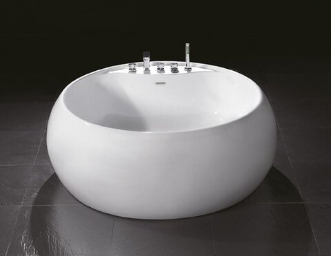 BelBagno BB30-1550 Отдельностоящая акриловая ванна с возможностью установки смесителя на борт ванны, 155x155, цвет: белый