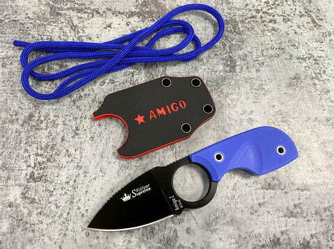 Шейный нож Amigo Z D2 Black Titanium