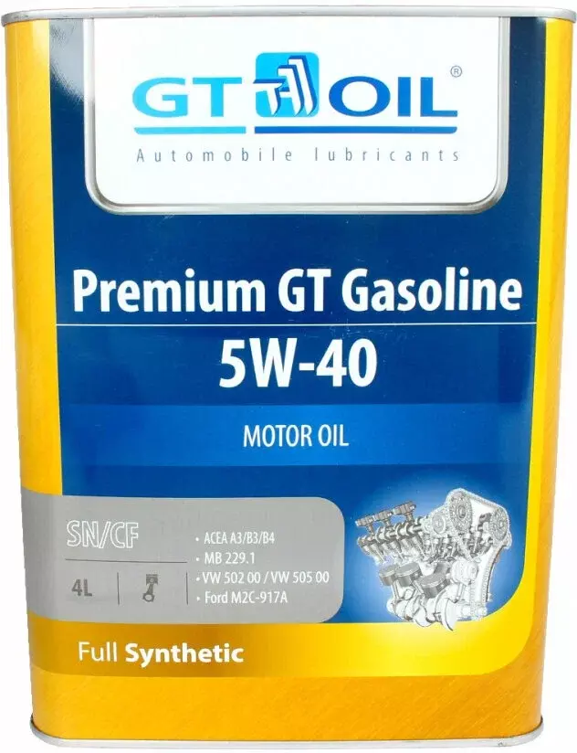 Полусинтетическое моторное масло GT OIL Premium GT Gasoline 5W-40, 4 л, 3.9 кг