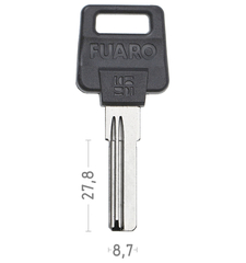 Заготовка вертикального ключа 12815 FUARO-2 2паза (27,8*8,7*2,3) ст.AP-1D бронь КНР
