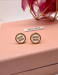 Серьги-пусеты MIUMIU круглые с эмалью