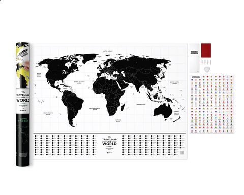 Светящаяся Cкретч Карта Мира Travel Map® Glow World