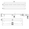 Timo Standart SG20-800 Декоративная решетка для желоба, цвет: нержавеющая сталь