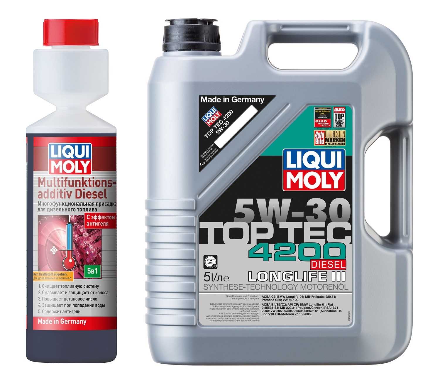 Liqui Moly Комбо Дизель масло + присадка для защиты системы смеси