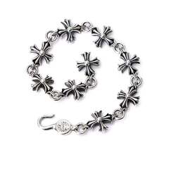 Браслет из черненого серебра 925 пробы в стилистике CHROME HEARTS