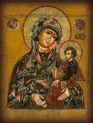 Икона на дереве " Пресвятая Богородица Смоленская Шуйская "