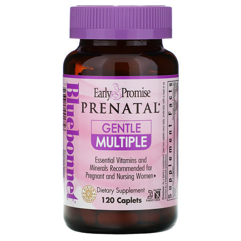 Bluebonnet Nutrition, Early Promise, мультивитамин для беременных с мягкой формулой, 120 капсуловидных таблеток