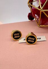 Серьги-пусеты MIUMIU круглые с эмалью