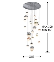 Подвесной светильник Sphere LED 27L Ø80 DIM BLUETOOTH CCT цветной
