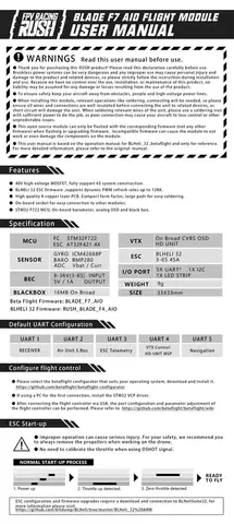 Полётный контроллер RUSHFPV BLADE F7 + ESC 4in1 45A AIO Stack