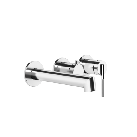 Gessi Ingranaggio 63542#727 Встраиваемый однорычажный смеситель на 2 выхода с перекл. и изливом (внешние части) Brushed Brass PVD