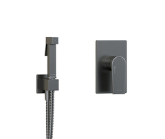 WasserKRAFT A84095 Встраиваемый комплект для биде со шлангом, цвет: воронёная сталь фото