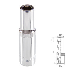 TOLSEN (TT16359) Головка торцевая глубокая шестигранная 3/8", 9 мм