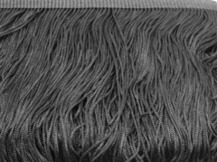 Тесьма текстиль бахрома, 20 см, чёрный
