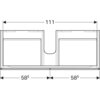Geberit Xeno2 500.517.43.1 Тумба под раковину, 117.4x22x46.2см, Серый / Меламин, древесная структура