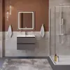BelBagno KRAFT 39-700/390-2C-SO-GSO База под раковину подвесная с фрезерованными ручк. по всей дл. фасада с 2 выкатн. ящ.,Темно-Серый Мат.,700x395x500