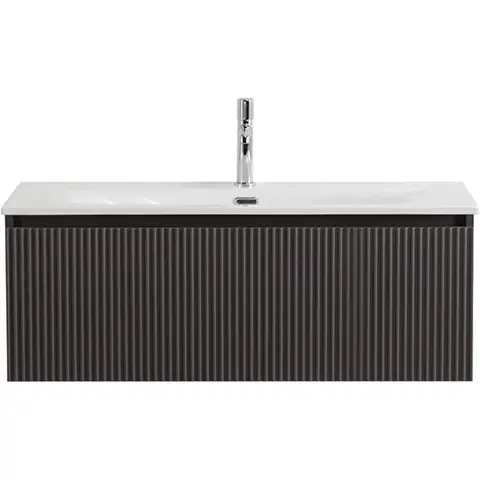 BelBagno UNO-1000-1C-SO-GSO База под раковину подвесная с фрезерованными ручками по всей длине фасада с одним выкатн ящ., Темно-Серый Матовый, 1000x455x350