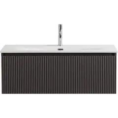 BelBagno UNO-1000-1C-SO-GSO База под раковину подвесная с фрезерованными ручками по всей длине фасада с одним выкатн ящ., Темно-Серый Матовый, 1000x455x350 фото