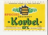 K15206 ЧССР Чехословакия Пивная этикетка Decinsky Korbel K15206 ЧССР Чехословакия Пивная этикетка Decinsky Korbel
