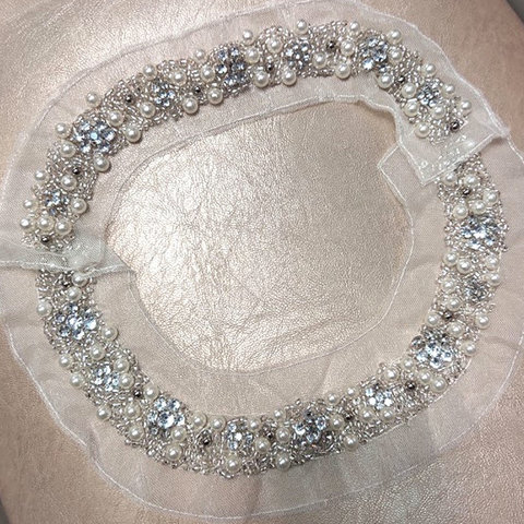 Воротничок, расшитый бисером и бусинами, сток Max Mara